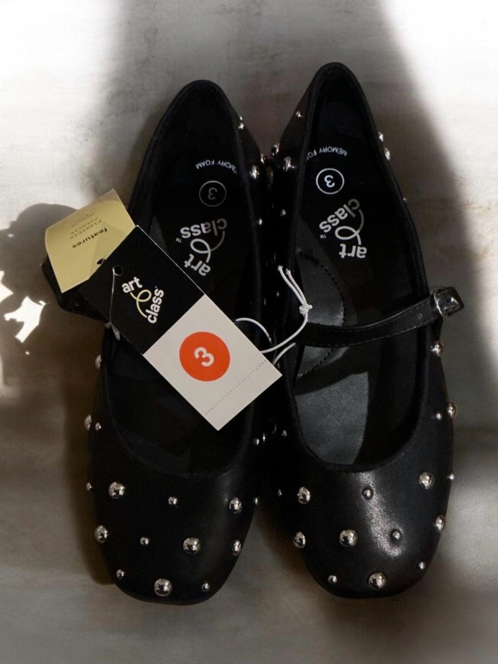Buy one get one 50%off art class Black Studded Mary Jane Flats - Picture 4 of 5